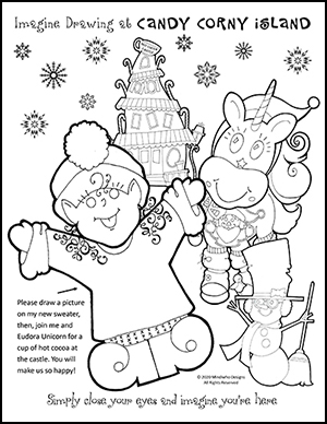 Free Coloring Artwork from Candy Corny Island - Draw your own sweater design to color on this elfie
