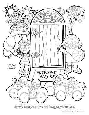 Coloring Art of Candy Corny Island Elfie Doors by Mindiwho Designs