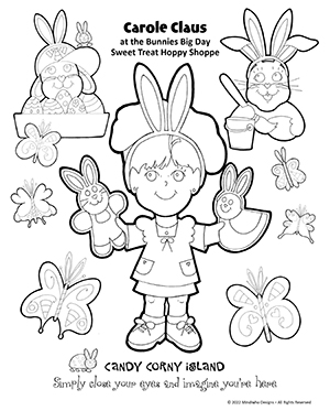 Free Coloring Artwork from Candy Corny Island Carole Claus