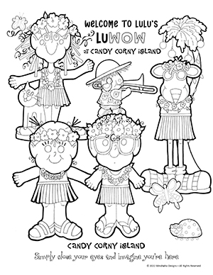 Free Coloring Artwork from Candy Corny Island and Welcome to Lulu's Luwow