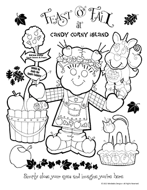 Free Coloring Artwork from Candy Corny Island and Welcome to Feast o Fall!