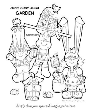Free Coloring Artwork from Candy Corny Island Garden
